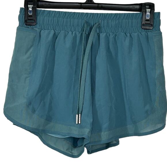 HALARA Breezeful 2-in-1 Hi-Waist Shorts Mineral Blue NWT Drawstring Mesh Pockets - Picture 8 of 11